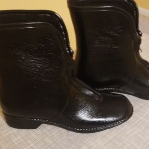 Black Patent Leather Booties